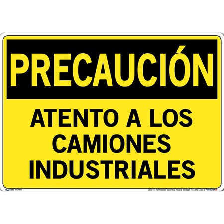 Vestil Vinyl Label Sign, 14-1/2" Height, 20-1/2" Width, Vinyl Label, Rectangle, Spanish SI-C-27-E-LB-011-S
